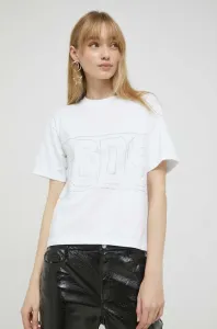 Bavlněné tričko GCDS bílá barva
