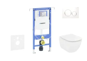 GEBERIT Duofix Modul pro závěsné WC s tlačítkem Sigma20, bílá/lesklý chrom + Ideal Standard Tesi WC a sedátko 111.355.00.5 NF4 #3747734