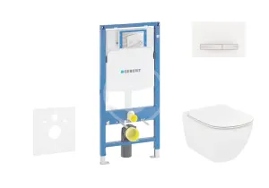 GEBERIT Duofix Modul pro závěsné WC s tlačítkem Sigma50, alpská bílá + Ideal Standard Tesi WC a sedátko 111.300.00.5 NF8