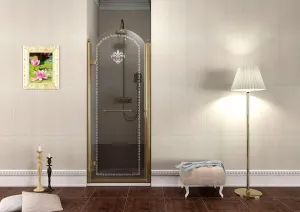 GELCO ANTIQUE sprchové dveře otočné, 900, levé, ČIRÉ sklo, bronz GQ1290LC