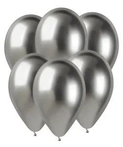 Balónky chromované 50 ks stříbrné lesklé - průměr 33 cm
