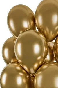 Balónky Chromované 50 ks zlaté lesklé - průměr 33 cm