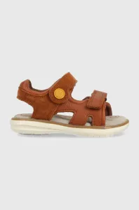 Dětské kožené sandály Geox hnědá barva #5009970
