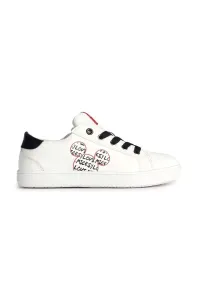 Dětské kožené sneakers boty Geox KATHE bílá barva #4731785