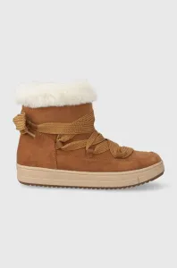 Dětské semišové zimní boty Geox hnědá barva #5680143