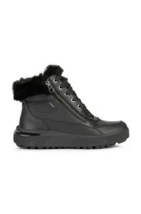 Dámské kožené boty Geox Dalyla B Abx dámské, černá barva, na plochém podpatku, zateplené #2825588