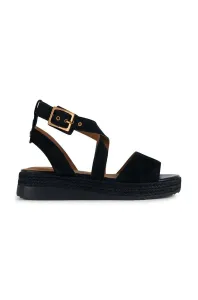 Kožené sandály Geox D EOLIE dámské, černá barva, D35SRB 00022 C9999