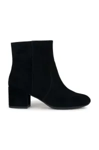 Semišové boty Geox D ELEANA D dámské, černá barva, na podpatku, D36TWD 00021 C9999 #5679170