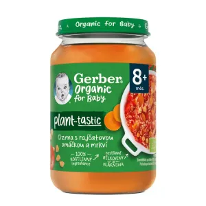 GERBER ORGANIC 100% rostlinný příkrm cizrna s rajčatovou omáčkou a mrkví 190 g