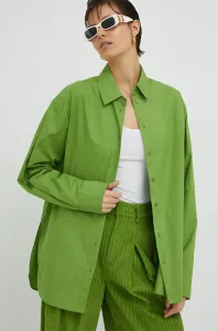 Košile Gestuz IsolGZ zelená barva, relaxed, s klasickým límcem
