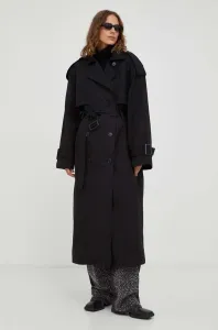 Kabát Gestuz dámský, černá barva, přechodný, dvouřadový