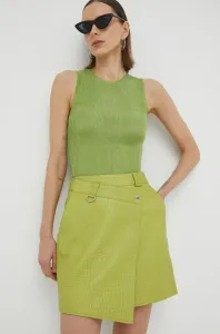 Kožená sukně Gestuz SerinaGZ HW zelená barva, mini