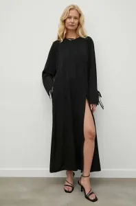Šaty Gestuz černá barva, maxi, oversize