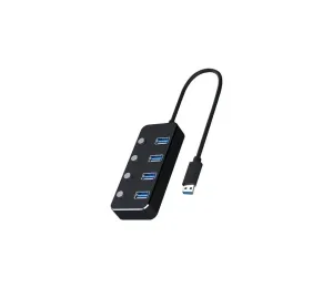 Geti USB Rozbočovač se spínači 4xUSB-A 3.0 černá