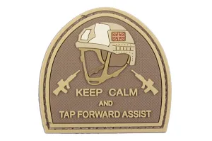 GFC Tactical nášivka Keep Calm and Tap Forward Assist,, coyote  5 x 5cm