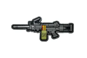 GFC Tactical nášivka Specna Arms SA-249, čierna, 8,3 x 3,5cm