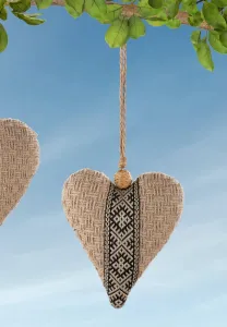 Gilde Textilní dekorace Srdce Trenza, 14 cm