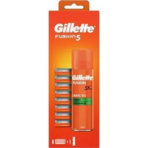 GILLETTE Fusion5 8 ks + Gel Na Holení Sensitive 200 ml