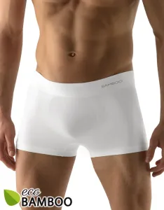 Gina Bambusové pánské boxerky krátká nohavička 53005P Barva/Velikost: bílá / M/L