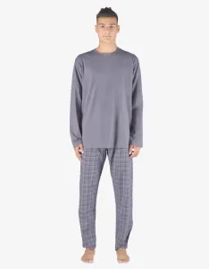 Gina Výhodné balení 5 kusů - Pyžamo dlouhé pánské 79155P Barva/Velikost: šedá, černá / M