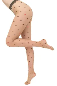 Béžové vzorované crotchless punčochy Intimo Fashion 20DEN #5379476