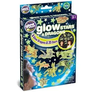 GlowStars Světélkující dekorace na zeď - Draci a hvězdy