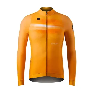 GOBIK Cyklistický dres s dlouhým rukávem zimní - HYDER - oranžová L
