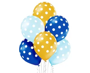 Godan Sada latexových balónů - modré, žluté tečky 6 ks