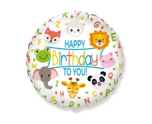 Godan Fóliový balón Happy Birthday To You - zvířátka 45 cm