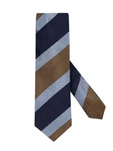 Nadměrná velikost: Goldband, Hedvábná kravata s proužkovaným vzorem Světle Modrá #5082209