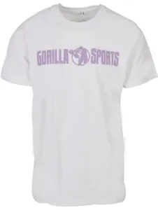 Gorilla Sports Sportovní tričko s potiskem, bílo/fialová, S