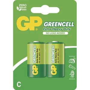 Zinkochloridová baterie GP Greencell R14 (C), 2 ks v blistru