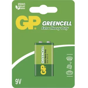 Zinkochloridová baterie GP Greencell 9V, 1 ks v blistru