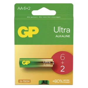 Alkalická baterie GP Ultra AA (LR6), 6+2 ks #5539095