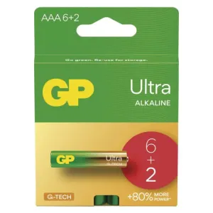 Alkalická baterie GP Ultra AAA (LR03), 6+2 ks #5539094
