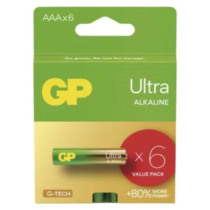 Alkalická baterie GP Ultra AAA (LR03), 6 ks