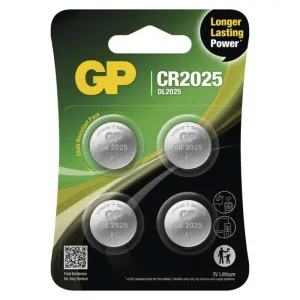 Lithiová knoflíková baterie GP CR2025, 4 ks