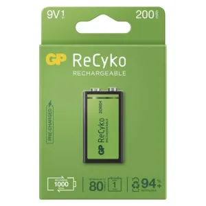 Nabíjecí baterie GP ReCyko 200 (9V), 1 ks #74350