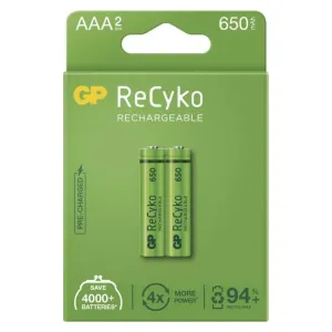 Nabíjecí baterie GP ReCyko 650 AAA (HR03), 2 ks #73602