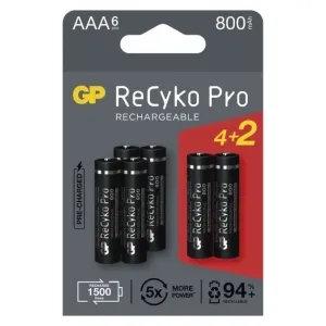 Nabíjecí baterie GP ReCyko Pro Professional AAA (HR03), 6 ks #73460