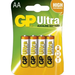 Alkalická baterie GP Ultra LR6 (AA), 4 ks v blistru