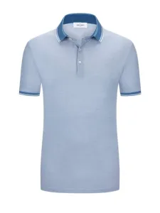 Nadměrná velikost: Gran Sasso, Polo tričko s kontrastními proužky na límci Modrá #4808646