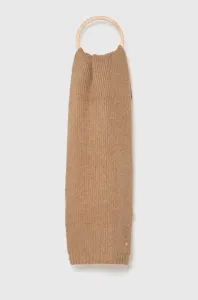 Šátek z vlněné směsi Granadilla béžová barva, hladký