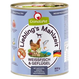GranataPet Liebling's Mahlzeit  6 x 800 g - Bílé ryby a drůbež