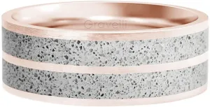 Gravelli Betonový prsten Fusion Double line bronzová/šedá GJRWRGG112 50 mm