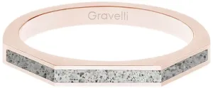 Gravelli Ocelový prsten s betonem Three Side bronzová/šedá GJRWRGG123 50 mm