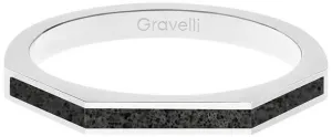 Gravelli Ocelový prsten s betonem Three Side ocelová/antracitová GJRWSSA123 53 mm