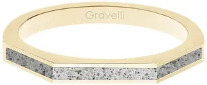 Gravelli Ocelový prsten s betonem Three Side zlatá/šedá GJRWYGG123 56 mm
