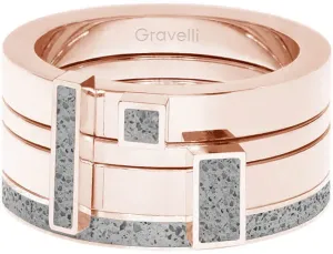 Gravelli Sada čtyř prstenů s betonem Quadrium bronzová/šedá GJRWRGG124 53 mm