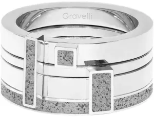 Gravelli Sada čtyř prstenů s betonem Quadrium ocelová/šedá GJRWSSG124 53 mm